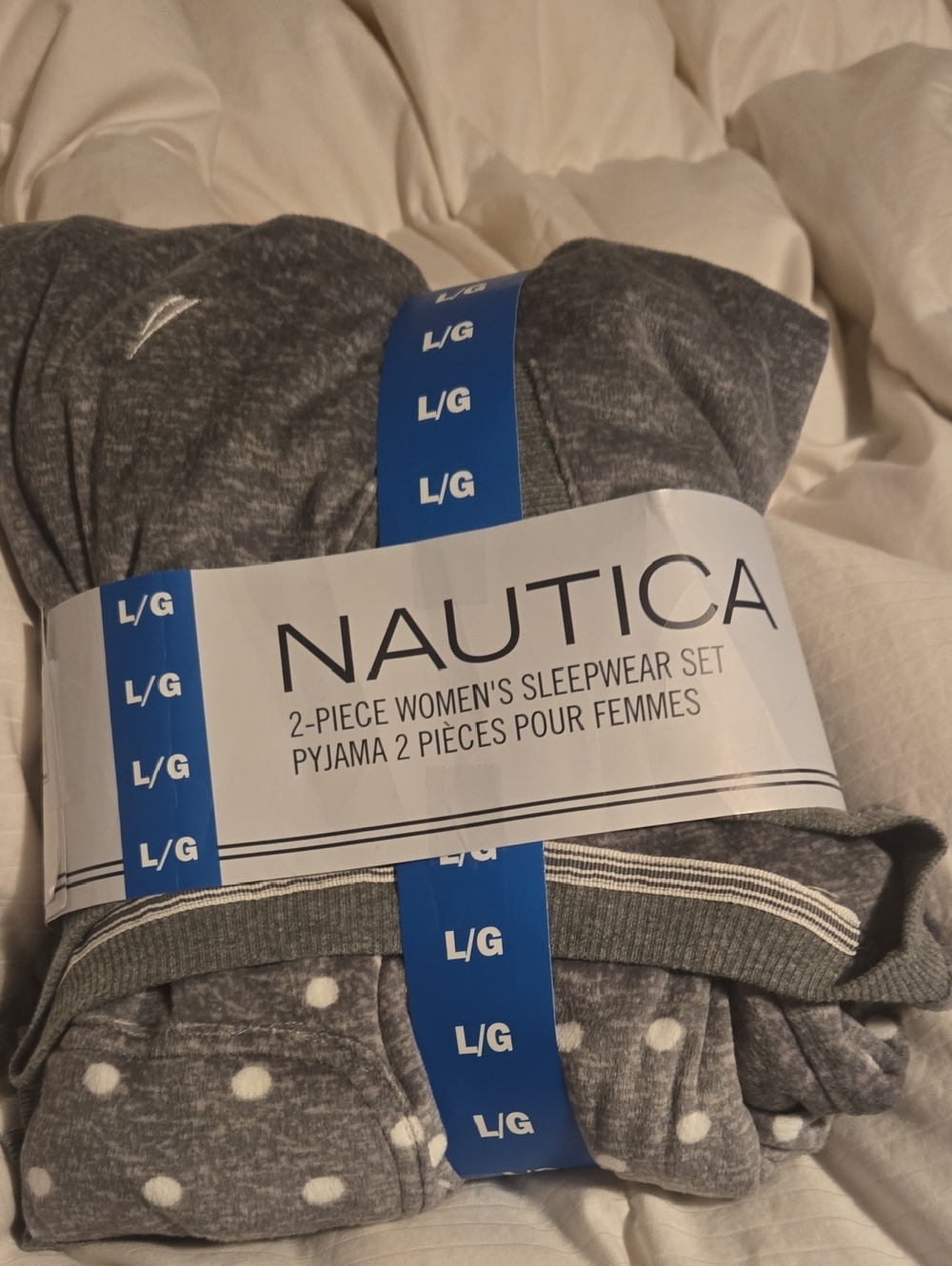 Nautica Gray Polka Dot 2-Piece Women’s Sleepwear Set